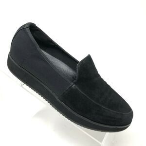 Eileen Fisher Women's 7.5 Dell Platform Loafer Black Suede Elastic Slip On